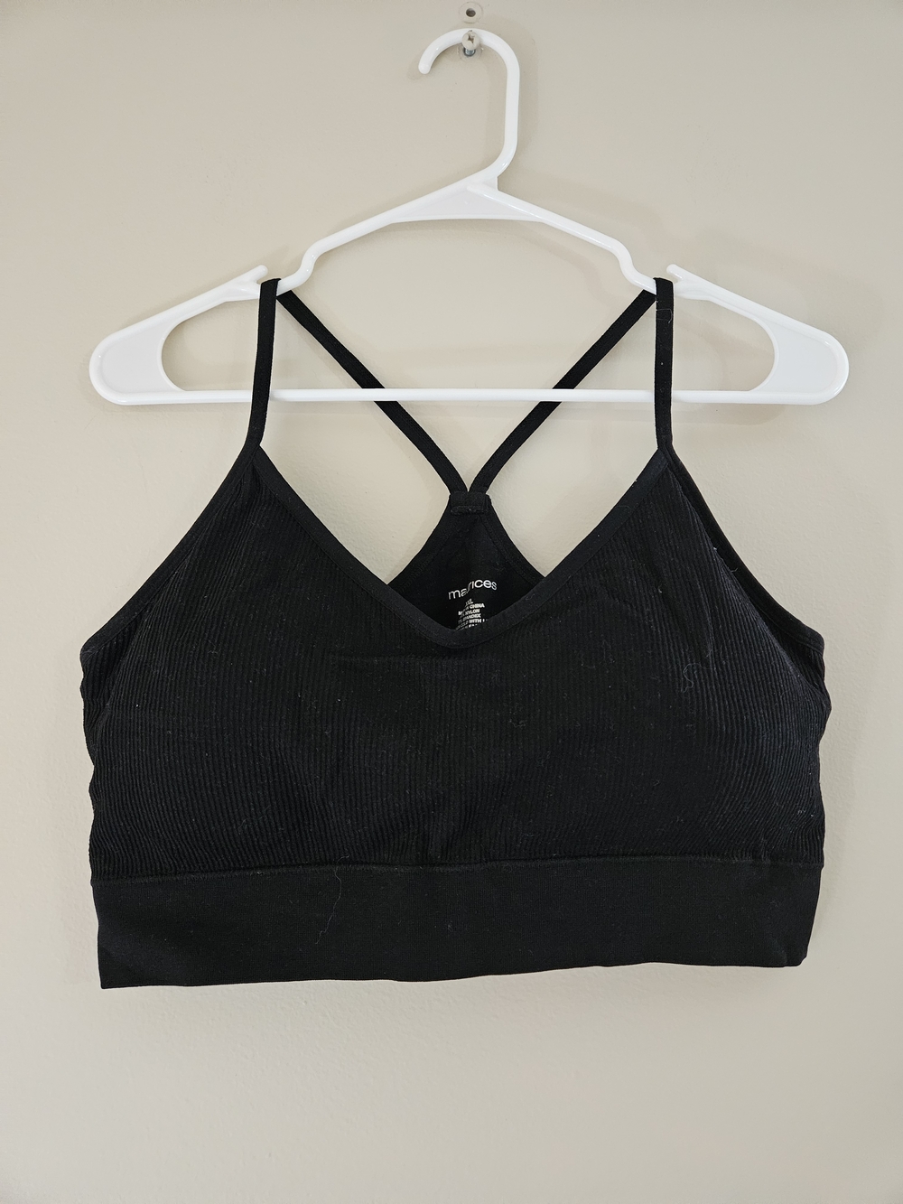 Maurices Black Ribbed Strappy Bralette